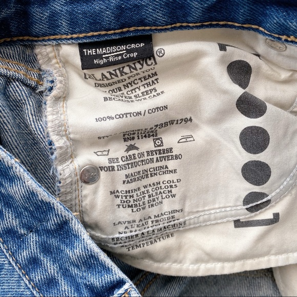 π BLANK NYC THE MADISON DISTRESSED CUT OUT HIGH RISE CROPPED JEANS! - Picture 11 of 14